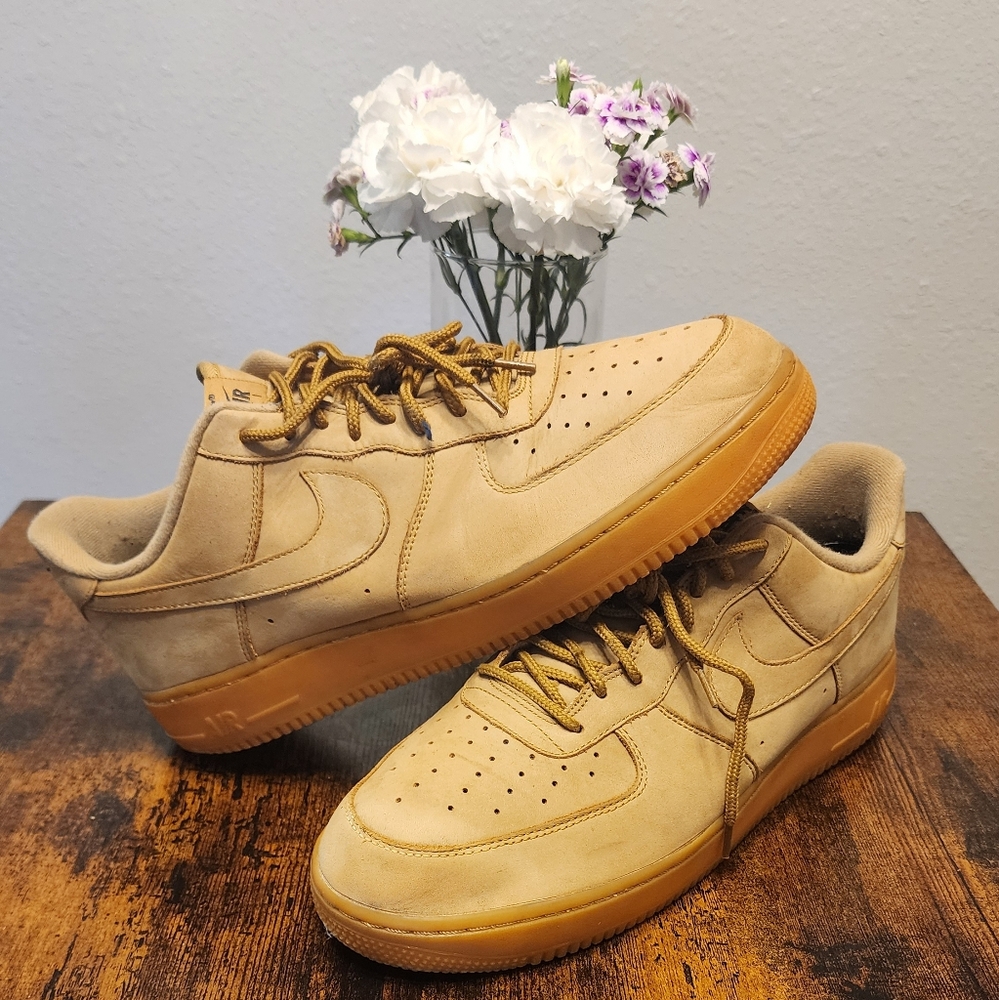 Af1 Nike Air Force 1 '07 WB Flax / Gum Light Brown Wheat # AA4061 200, Sz 12